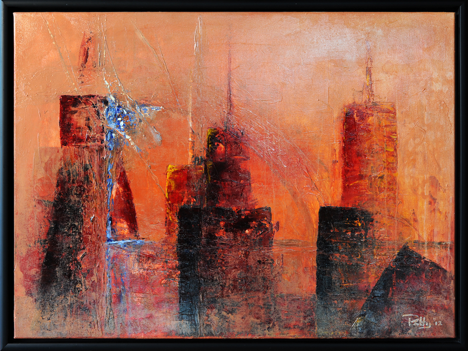 City attack,2012, 80 x 60, Acryl